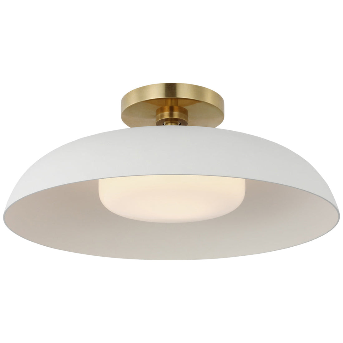 AERIN Mollino LED 16 inch Hand-Rubbed Antique Brass Semi-Flush Mount  Ceiling Light