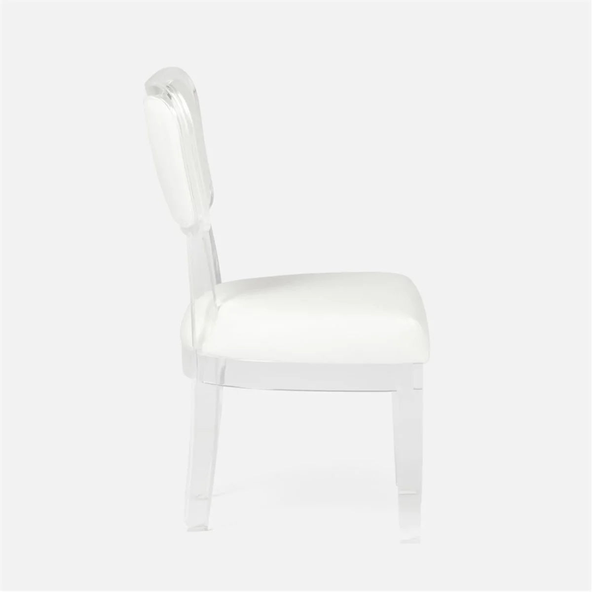 Made Goods Aaliyah Curved Acrylic Dining Chair in Alsek Fabric