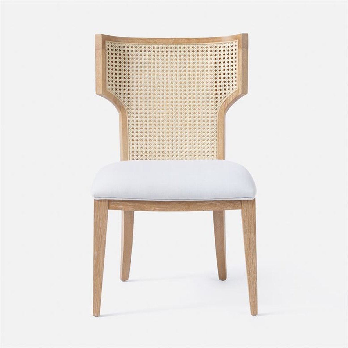 Made Goods Carleen Wingback Cane Dining Chair in Kern Fabric