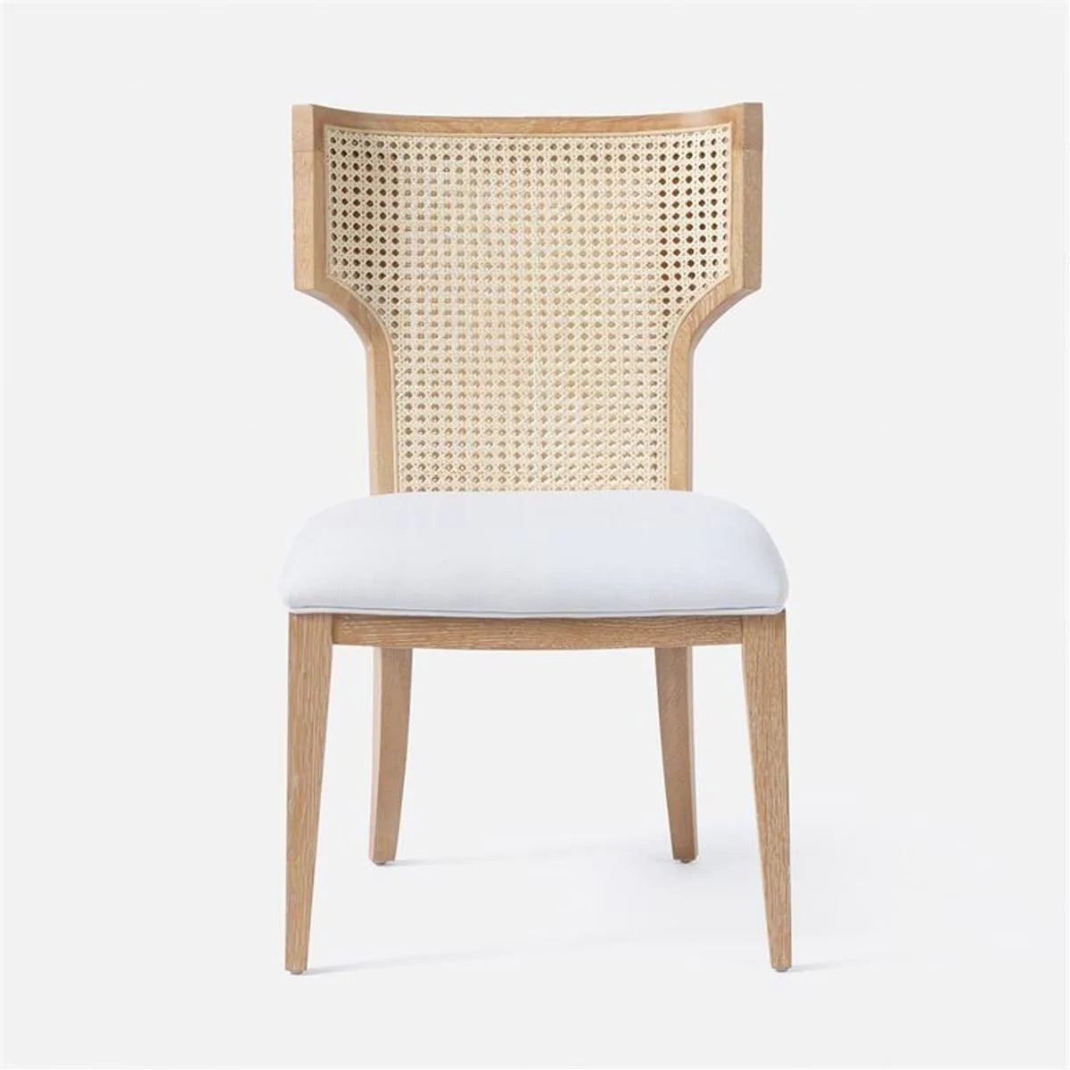 Made Goods Carleen Wingback Cane Dining Chair in Danube Fabric