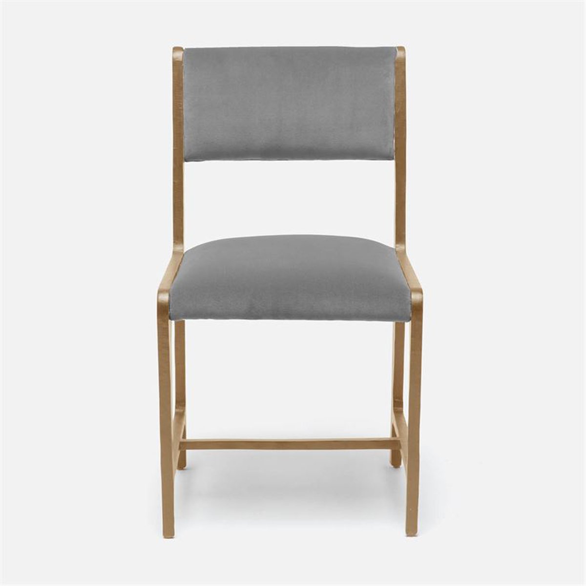 Made Goods Vallois Contemporary Metal Side Chair, Rhone Leather