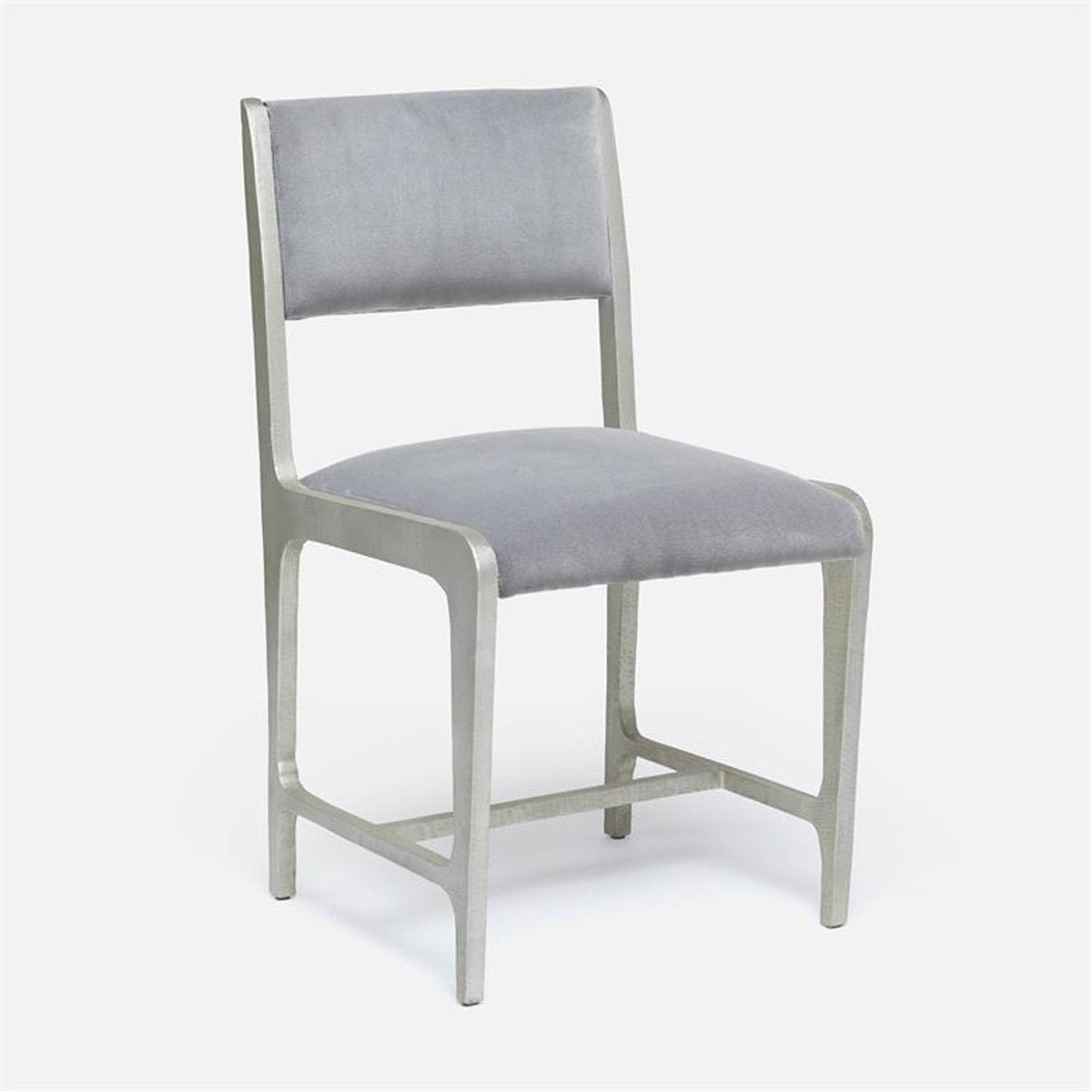 Made Goods Vallois Contemporary Metal Side Chair, Colorado Leather