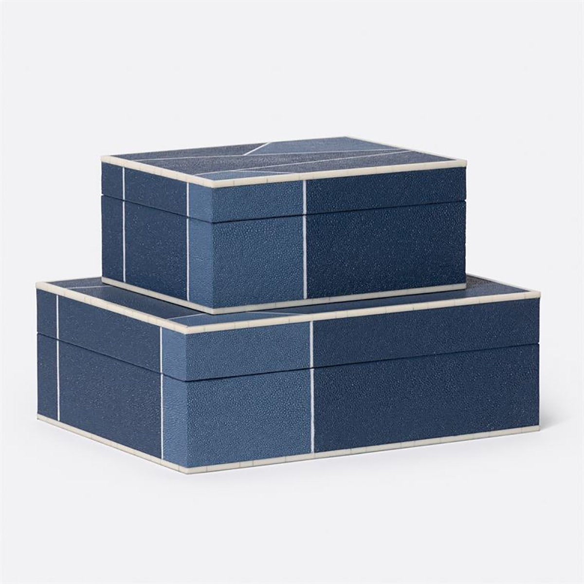 Made Goods Breck Patterned Realistic Faux Shagreen Box, 2-Piece Set