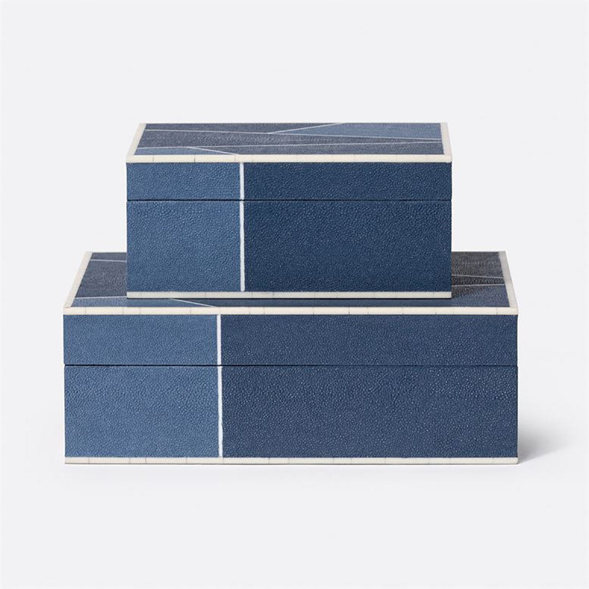 Made Goods Breck Patterned Realistic Faux Shagreen Box, 2-Piece Set