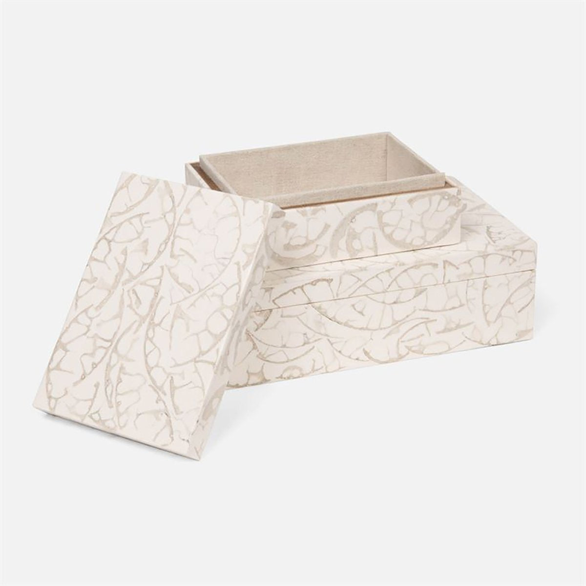 Made Goods Luca Bone Resin Box, 2-Piece Set